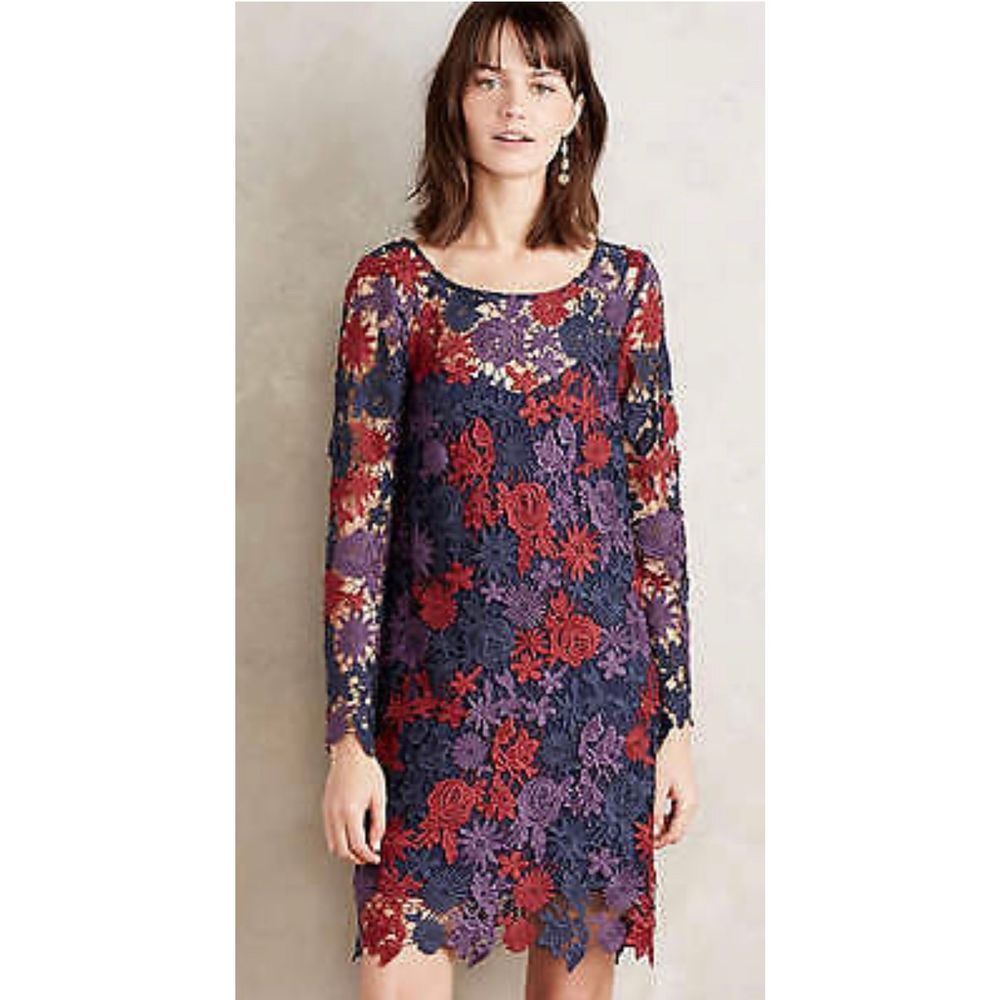 Anthropologie Moulinette Soeurs Lace Harvest Blooms Crochet Dress Size 4 NWOT